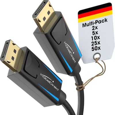 KabelDirekt – 8K & 4K DisplayPort-Kabel – 2x3m – v1.4, 240Hz 2er-Set DisplayPort-1.4-Kabel – 8K@60Hz, 4K & Gaming bis 240Hz – für PCs, Laptops & Gaming-Monitore KabelDirekt – 8K & 4K DisplayPort-Kabel – 2x3m – v1.4, 240Hz 2er-Set DisplayPort-1.4-Kabel – 8K@60Hz, 4K & Gaming bis 240Hz – für PCs, Laptops & Gaming-Monitore