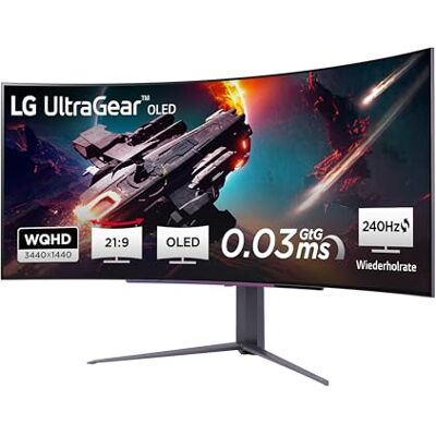 LG Ultragear™ 45GS96QB-B.AEU (45 Zoll) 21:9 Curved 800R UWQHD OLED Gaming-Monitor, 240Hz, AMD FreeSync™ Premium Pro, DisplayHDR™ True Black 400, 2X HDMI 2.1, Grau LG Ultragear™ 45GS96QB-B.AEU (45 Zoll) 21:9 Curved 800R UWQHD OLED Gaming-Monitor, 240Hz, AMD FreeSync™ Premium Pro, DisplayHDR™ True Black 400, 2X HDMI 2.1, Grau