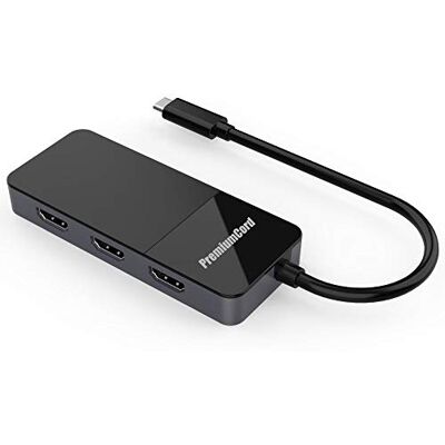 PremiumCord MST Adapter USB-C (DP 1.4) auf 3X HDMI 2.0 für Monitore bis zu 8K @ 30Hz (dreimal 4K), Extended + Mirror + Duplicate Modi, schwarz PremiumCord MST Adapter USB-C (DP 1.4) auf 3X HDMI 2.0 für Monitore bis zu 8K @ 30Hz (dreimal 4K), Extended + Mirror + Duplicate Modi, schwarz