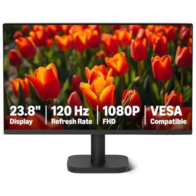 Amazon 23,8 Zoll Computer Monitor, 120Hz, FHD 1080P Bildschirm für Büro und Zuhause, Adaptive Sync, HDMI, DP, VGA, VESA-kompatibel, Schwarz Amazon 23,8 Zoll Computer Monitor, 120Hz, FHD 1080P Bildschirm für Büro und Zuhause, Adaptive Sync, HDMI, DP, VGA, VESA-kompatibel, Schwarz
