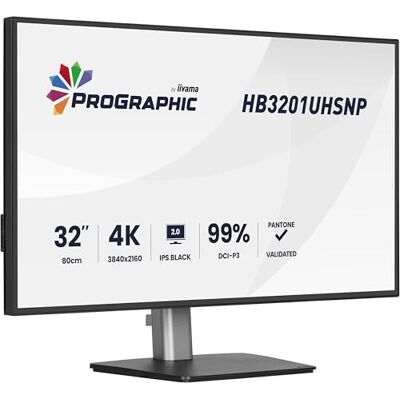 IIYAMA ProGraphic HB3201UHSNP-B1 80cm 31.5" IPS Black 2.0 Monitor 4K UHD DCI-P3 99% HDMI DP-in/Out DaisyChain USB3.2 USB-C Dock 96W LAN KVM-Switch Pantone Validated AGLR-Polarisator Höhenverstellung IIYAMA ProGraphic HB3201UHSNP-B1 80cm 31.5" IPS Black 2.0 Monitor 4K UHD DCI-P3 99% HDMI DP-in/Out DaisyChain USB3.2 USB-C Dock 96W LAN KVM-Switch Pantone Validated AGLR-Polarisator Höhenverstellung