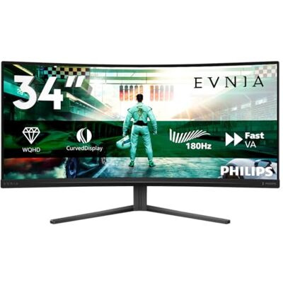Philips Evnia 34M2C3591L 34 zoll Curved, UW-QHD Gaming Monitor, 180Hz, Fast VA Panel, 1ms GtG, HDR10, FreeSync Premium (3440x1440 HDMI 2x 2.0 DP 1x 1.4)Weiß Philips Evnia 34M2C3591L 34 zoll Curved, UW-QHD Gaming Monitor, 180Hz, Fast VA Panel, 1ms GtG, HDR10, FreeSync Premium (3440x1440 HDMI 2x 2.0 DP 1x 1.4)Weiß