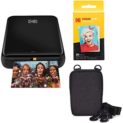 Kodak Step Printer Drahtloser mobiler Fotodrucker mit Zink-Technologie (Schwarz) Reiseset Kodak Step Printer Drahtloser mobiler Fotodrucker mit Zink-Technologie (Schwarz) Reiseset