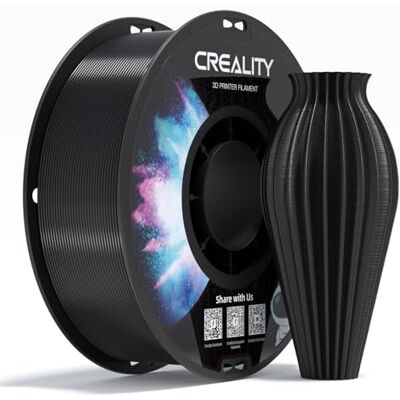 Creality CR-PETG 3D-Druckfilament 1,75 mm, Ausgezeichnete Zähigkeit, Hohe Präzision, Geruchlos, Ungiftig, Feuchtigkeitsbeständig, 1 kg (2,2 lbs), Glänzendes PETG-Filament für 3D-Drucker(Schwarz) Creality CR-PETG 3D-Druckfilament 1,75 mm, Ausgezeichnete Zähigkeit, Hohe Präzision, Geruchlos, Ungiftig, Feuchtigkeitsbeständig, 1 kg (2,2 lbs), Glänzendes PETG-Filament für 3D-Drucker(Schwarz)