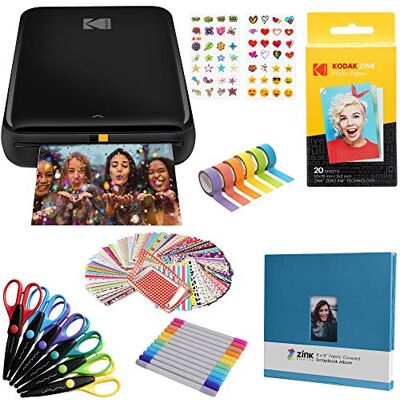 Kodak Step Instant-Fotodrucker mit Bluetooth/NFC, Zink Technologie & App für iOS & Android (Schwarz) Sammelalbum-Kit Kodak Step Instant-Fotodrucker mit Bluetooth/NFC, Zink Technologie & App für iOS & Android (Schwarz) Sammelalbum-Kit