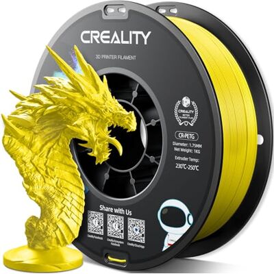 YOOPAI Creality PETG Filament 1.75mm, Hohe Präzision, Starke Zähigkeit, Geruchlos, Besserer Fluss, 1kg 3D Drucker Filament, 1.75mm Maßgenauigkeit +/- 0.02mm, PETG Gelb YOOPAI Creality PETG Filament 1.75mm, Hohe Präzision, Starke Zähigkeit, Geruchlos, Besserer Fluss, 1kg 3D Drucker Filament, 1.75mm Maßgenauigkeit +/- 0.02mm, PETG Gelb