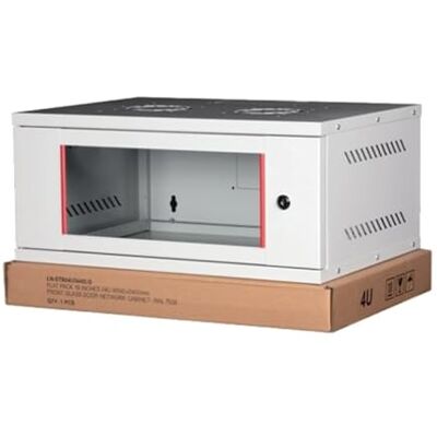 LINK Rack 19" Wandschrank 4U 19" (L) 542 mm (T) 400 mm Farbe grau zusammengebaut LINK Rack 19" Wandschrank 4U 19" (L) 542 mm (T) 400 mm Farbe grau zusammengebaut