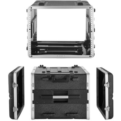 VEVOR 8U Rackgehäuse, Standardtiefe 480 mm, Serverschrank, ABS-Konstruktion, Versenkbarem Griff, Verschlüssen, für Verstärker (7U Rackeinbauhöhe & 1U Rolleneinbauhöhe), 468 mm Innentiefe VEVOR 8U Rackgehäuse, Standardtiefe 480 mm, Serverschrank, ABS-Konstruktion, Versenkbarem Griff, Verschlüssen, für Verstärker (7U Rackeinbauhöhe & 1U Rolleneinbauhöhe), 468 mm Innentiefe