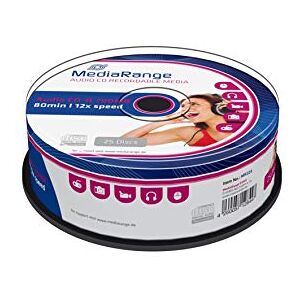 MediaRange Audio CD-R 700MB 80min 12-fache Schreibgeschwindigkeit, 25er Cakebox MediaRange Audio CD-R 700MB 80min 12-fache Schreibgeschwindigkeit, 25er Cakebox