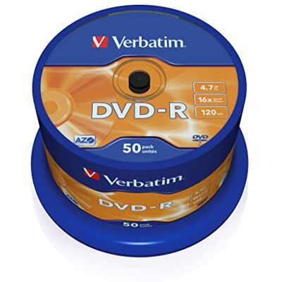 Verbatim DVD-R AZO 4,7GB 16-fache Brenngeschwindigkeit 50er Spindel mattsilber Verbatim DVD-R AZO 4,7GB 16-fache Brenngeschwindigkeit 50er Spindel mattsilber