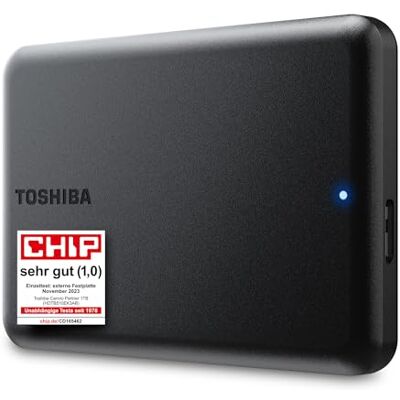 Toshiba Canvio Partner 1TB Tragbare Externe 2,5''-Festplatte, USB 3.2, kompatibel mit Mac und Windows. (HDTB510EK3AB) Toshiba Canvio Partner 1TB Tragbare Externe 2,5''-Festplatte, USB 3.2, kompatibel mit Mac und Windows. (HDTB510EK3AB)