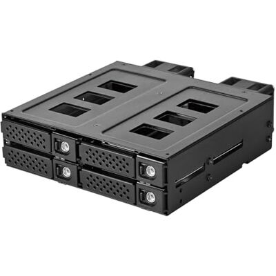 Silverstone Technology SST-FS204B-US Adapterkäfig für einzelne 5,25-Zoll-Geräteschächte für Vier U.2 (SFF-8639) SSDs Silverstone Technology SST-FS204B-US Adapterkäfig für einzelne 5,25-Zoll-Geräteschächte für Vier U.2 (SFF-8639) SSDs