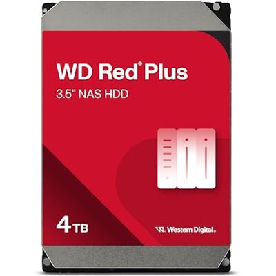 Western Digital WD Red Plus 4 TB NAS Interne Festplatte 3,5 Zoll 5400 U/Min, SATA 6 Gb/s, CMR, 256MB Cache Western Digital WD Red Plus 4 TB NAS Interne Festplatte 3,5 Zoll 5400 U/Min, SATA 6 Gb/s, CMR, 256MB Cache