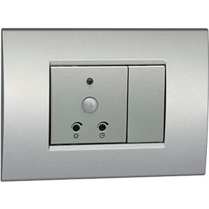 VEMER VE790900 SENS IR Duo Bewegungsmelder für den Innenbereich, Infrarot-Bewegungssensor, Installation auf Einbaubox 2 Module, Silber VEMER VE790900 SENS IR Duo Bewegungsmelder für den Innenbereich, Infrarot-Bewegungssensor, Installation auf Einbaubox 2 Module, Silber