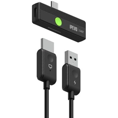 Ipevo CAST – Kabellose Bildschirmfreigabe Full HD 1080p/60 Hz USB-C-Sender & HDMI-Empfänger Plug-and-Play Ohne Software oder App Für Büro, Schule und Zuhause Ipevo CAST – Kabellose Bildschirmfreigabe Full HD 1080p/60 Hz USB-C-Sender & HDMI-Empfänger Plug-and-Play Ohne Software oder App Für Büro, Schule und Zuhause