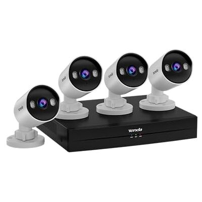 Tenda PoE Überwachungskamera Set Aussen, 4X 4MP CCTV Camera Outdoor + NVR (Unterstützt bis zu 10TB) für 24/7 Videoüberwachung, PoE IP Kamera mit AI Personenerkennung, Nachtsicht, TK4P-4BC Tenda PoE Überwachungskamera Set Aussen, 4X 4MP CCTV Camera Outdoor + NVR (Unterstützt bis zu 10TB) für 24/7 Videoüberwachung, PoE IP Kamera mit AI Personenerkennung, Nachtsicht, TK4P-4BC