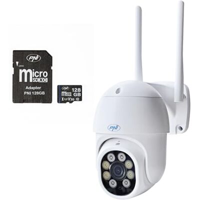 PNI Drahtlose Videoüberwachungskamera IP840 + 128 GB WiFi-Karte, PTZ, 8 MP 4K, Micro-SD-Steckplatz, Standalone, KI-Funktionen, ONVIF, ICSee-App PNI Drahtlose Videoüberwachungskamera IP840 + 128 GB WiFi-Karte, PTZ, 8 MP 4K, Micro-SD-Steckplatz, Standalone, KI-Funktionen, ONVIF, ICSee-App