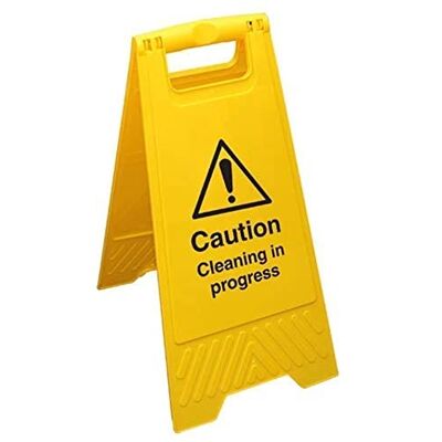 VSafety V Safety Warnschild mit englischer Aufschrift „Caution Cleaning In Progress“ VSafety V Safety Warnschild mit englischer Aufschrift „Caution Cleaning In Progress“