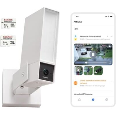 Netatmo Überwachungskamera für den Außenbereich, 2SD, WLAN 5 GHz, 2K HDR, KI-Erkennung Personen/Fahrzeuge/Tiere, LED-Flutlicht 12 W, Sirene 105 dB, lokale Speicherung, ohne Abonement, Weiße, NOC-2-AMZ Netatmo Überwachungskamera für den Außenbereich, 2SD, WLAN 5 GHz, 2K HDR, KI-Erkennung Personen/Fahrzeuge/Tiere, LED-Flutlicht 12 W, Sirene 105 dB, lokale Speicherung, ohne Abonement, Weiße, NOC-2-AMZ