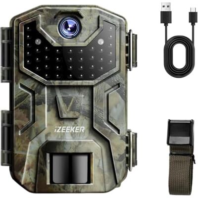 iZEEKER Wildkamera Ohne WLAN, Wildtierkamera mit 940nm No Glow Infrarot LEDs, Wildkamera mit Bewegungsmelder Nachtsicht IP66 Wasserdicht für die Tierbeobachtung Heim Sicherheit iZEEKER Wildkamera Ohne WLAN, Wildtierkamera mit 940nm No Glow Infrarot LEDs, Wildkamera mit Bewegungsmelder Nachtsicht IP66 Wasserdicht für die Tierbeobachtung Heim Sicherheit