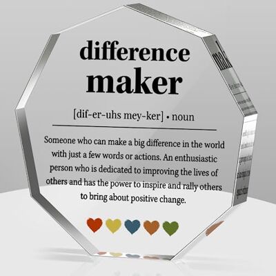 LuoHere Difference Maker Gifts Thank You Gifts for Leader Boss Best Mom Mentor Coach Boss Manager Coworker Teacher Appreciation Quote Difference Maker Home Office Desk Decorative Signs Plaques LuoHere Difference Maker Gifts Thank You Gifts for Leader Boss Best Mom Mentor Coach Boss Manager Coworker Teacher Appreciation Quote Difference Maker Home Office Desk Decorative Signs Plaques