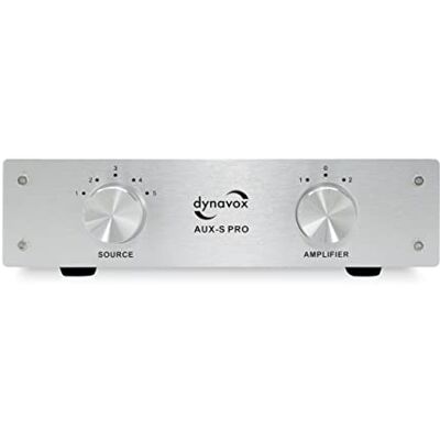 Dynavox AUX-S PRO, Eingangs-Erweiterungs-Umschalter mit 5 Cinch-Eingängen, Anschlüsse für Zwei Stereo- und Surround-Verstärker, Silber Dynavox AUX-S PRO, Eingangs-Erweiterungs-Umschalter mit 5 Cinch-Eingängen, Anschlüsse für Zwei Stereo- und Surround-Verstärker, Silber