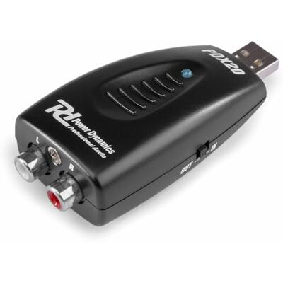 Power Dynamics PDX20 Digital Analog Converter USB-Cinch, AUX Ersatz, Laptop Sound Output, USB auf Cinch Adapter, DA Wandler, DAC, Chinch Brücke USB, 2-Kanal Audio Schnittstelle Power Dynamics PDX20 Digital Analog Converter USB-Cinch, AUX Ersatz, Laptop Sound Output, USB auf Cinch Adapter, DA Wandler, DAC, Chinch Brücke USB, 2-Kanal Audio Schnittstelle
