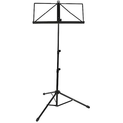 MUSIC STORE Notenständer Zusammenklappbar, Höhenverstellbar 740-1380 mm, Stabiler Stahl, Schwarz, 465x230 mm Notenauflage, inkl. Transporttasche & Parkettschoner Ideal für reisende Musiker MUSIC STORE Notenständer Zusammenklappbar, Höhenverstellbar 740-1380 mm, Stabiler Stahl, Schwarz, 465x230 mm Notenauflage, inkl. Transporttasche & Parkettschoner Ideal für reisende Musiker