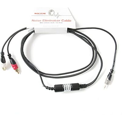 MUSIC STORE Noise Eliminator, 2m Audiokabel, 3,5mm Stereo Klinke, 2x Cinch Mono, Störgeräuschunterdrückung, Ideal für Live-Einsatz und Recording MUSIC STORE Noise Eliminator, 2m Audiokabel, 3,5mm Stereo Klinke, 2x Cinch Mono, Störgeräuschunterdrückung, Ideal für Live-Einsatz und Recording