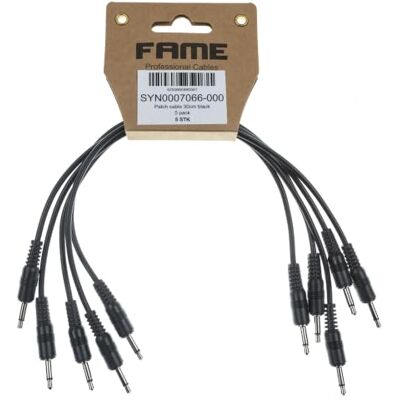 MUSIC STORE Eurorack Patchkabel 30cm, 5er Set, Schwarz, 3,5mm Mono-Klinkenstecker, MUSIC STORE Eurorack Patchkabel 30cm, 5er Set, Schwarz, 3,5mm Mono-Klinkenstecker,