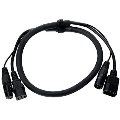 Pronomic Stage IECD-1 DMX Hybridkabel C/DMX (Kombi-Kabel für Stromversorgung und DMX-Signal, Länge: 1 m) Schwarz Pronomic Stage IECD-1 DMX Hybridkabel C/DMX (Kombi-Kabel für Stromversorgung und DMX-Signal, Länge: 1 m) Schwarz
