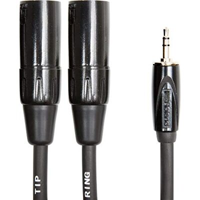 Roland Black-Serie symmetrisches Verbindungskabel – 3,5-mm-TRS-Klinke auf 2x XLR (männlich), Länge: 4,5m – RCC-15-352XM Roland Black-Serie symmetrisches Verbindungskabel – 3,5-mm-TRS-Klinke auf 2x XLR (männlich), Länge: 4,5m – RCC-15-352XM