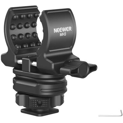 NEEWER Mikrofon Halterung mit Cold Shoe Adapter, geräuschdämpfende und stoßdämpfende Microphone Mount Halter Zubehör mit integrierten Silikonpads, für Mics mit Durchmesser von 19 bis 25mm, MH3 NEEWER Mikrofon Halterung mit Cold Shoe Adapter, geräuschdämpfende und stoßdämpfende Microphone Mount Halter Zubehör mit integrierten Silikonpads, für Mics mit Durchmesser von 19 bis 25mm, MH3