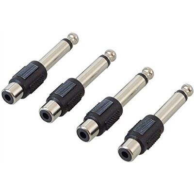 keepdrum ADA050 Audio-Adapter Cinch Female auf Klinke 6,3mm 4 STÜCK keepdrum ADA050 Audio-Adapter Cinch Female auf Klinke 6,3mm 4 STÜCK