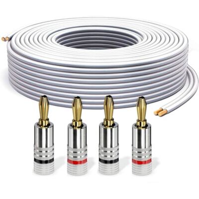 PureLink Lautsprecherkabel Boxenkabel OFC 2x2,50mm² 15m mit Bananenstecker Set mit 4 Bananensteckern, Reines sauerstofffreies Kupfer (99,99%), 0,10 mm Litzenstruktur, für Verstärker und Lautsprecher PureLink Lautsprecherkabel Boxenkabel OFC 2x2,50mm² 15m mit Bananenstecker Set mit 4 Bananensteckern, Reines sauerstofffreies Kupfer (99,99%), 0,10 mm Litzenstruktur, für Verstärker und Lautsprecher