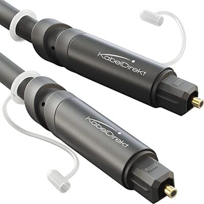KabelDirekt TOSLINK Cable Optisches Audiokabel 7,5m Glasfaserkabel für Soundbars, mit Schutzkappe (Digital S/PDIF, Stereos/Verstärker, Heimkino, Xbox One/PS4) CableDirect KabelDirekt TOSLINK Cable Optisches Audiokabel 7,5m Glasfaserkabel für Soundbars, mit Schutzkappe (Digital S/PDIF, Stereos/Verstärker, Heimkino, Xbox One/PS4) CableDirect