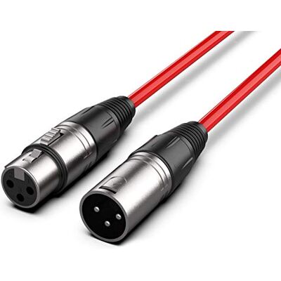 Audibax Silberkabel XLR Männlich zu Weiblich 10m Rot - Kabel Audibax Silberkabel XLR Männlich zu Weiblich 10m Rot - Kabel