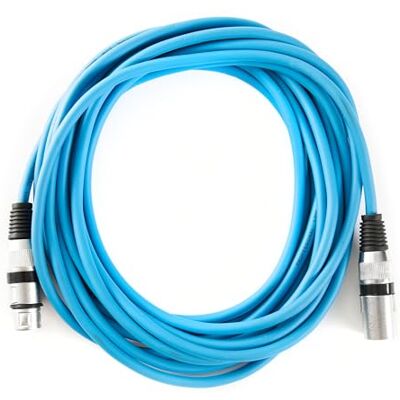 MUSIC STORE Mikrofonkabel 6m, Blau, XLR 3-Pol Stecker/Buchse, Knickschutz, Störgeräuschfrei, geeignet für Heim- und Studioanwendungen, Standard MUSIC STORE Mikrofonkabel 6m, Blau, XLR 3-Pol Stecker/Buchse, Knickschutz, Störgeräuschfrei, geeignet für Heim- und Studioanwendungen, Standard