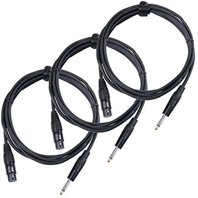 Pronomic 3er Set XFJ-2.5 XLR zu Klinke Kabel (unsymmetrisches Mikrofonkabel, Länge 2,5m, säure- und ölfest, Spannzangen-Zugentlastung) schwarz Pronomic 3er Set XFJ-2.5 XLR zu Klinke Kabel (unsymmetrisches Mikrofonkabel, Länge 2,5m, säure- und ölfest, Spannzangen-Zugentlastung) schwarz