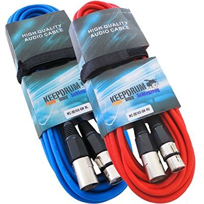 keepdrum MC-001XX Rot/Blau 6 m Mikrofonkabel keepdrum MC-001XX Rot/Blau 6 m Mikrofonkabel