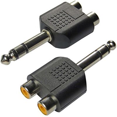 keepdrum ADA062 Y-Adapter Stereo Cinch Buchse auf 6,3mm Klinke Stecker 2 STÜCK keepdrum ADA062 Y-Adapter Stereo Cinch Buchse auf 6,3mm Klinke Stecker 2 STÜCK