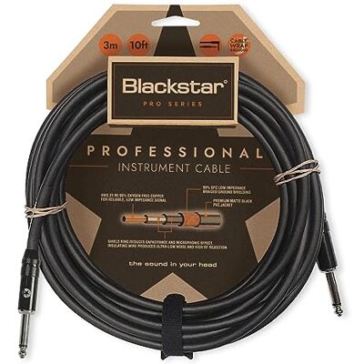 BLACKSTAR Pro Series Instrumentenkabel, gerade, ¼ Zoll Klinke auf gerade ¼ Zoll Klinke für Bass/E-Gitarre/Elektroakustische Tastatur/Verstärker, 3 m BLACKSTAR Pro Series Instrumentenkabel, gerade, ¼ Zoll Klinke auf gerade ¼ Zoll Klinke für Bass/E-Gitarre/Elektroakustische Tastatur/Verstärker, 3 m