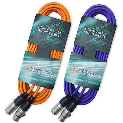 keepdrum mc001xx-6m Mikrofonkabel 3-polig XLR 6m Orange Lila 2 Stück keepdrum mc001xx-6m Mikrofonkabel 3-polig XLR 6m Orange Lila 2 Stück