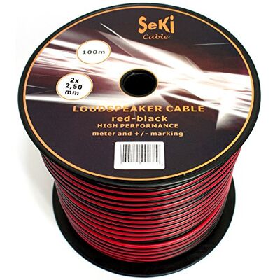 SeKi Lautsprecherkabel 2x2,50mm2 100m rot-schwarz - Speaker Cable SeKi Lautsprecherkabel 2x2,50mm2 100m rot-schwarz - Speaker Cable