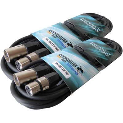keepdrum Mikrofonkabel XLR f-XLRm 6 Meter 2 Stück keepdrum Mikrofonkabel XLR f-XLRm 6 Meter 2 Stück