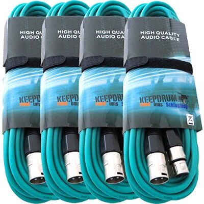 keepdrum Mikrofonkabel Grün XLR Female/XLR Male 10m 4 Stück keepdrum Mikrofonkabel Grün XLR Female/XLR Male 10m 4 Stück