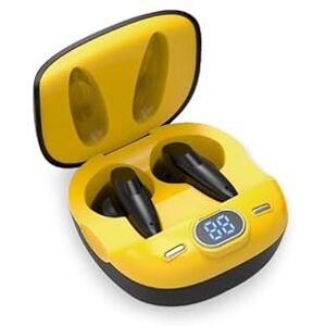 PRENDELUZ Kabellose gelbe Kopfhörer mit geringem Stromverbrauch, Bluetooth, Digitalpanel PRENDELUZ Kabellose gelbe Kopfhörer mit geringem Stromverbrauch, Bluetooth, Digitalpanel