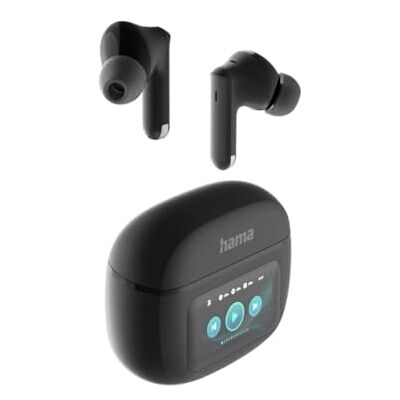 Hama Bluetooth-Kopfhörer Spirit Touch, TWS In-Ear Earbuds mit ANC, Ladecase mit Display, Touch-Steuerung, kabellos, Schwarz, klarer Sound, Bluetooth-Headset für Musik, Sport und Telefonie Hama Bluetooth-Kopfhörer Spirit Touch, TWS In-Ear Earbuds mit ANC, Ladecase mit Display, Touch-Steuerung, kabellos, Schwarz, klarer Sound, Bluetooth-Headset für Musik, Sport und Telefonie