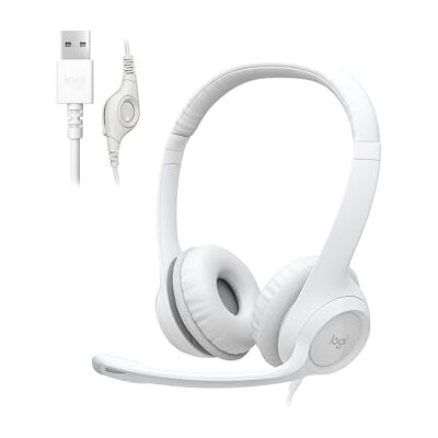 Logitech H390 Kabelgebundenes Headset für PC/Laptop, Stereo-Kopfhörer mit Mikrofon mit Geräuschunterdrückung, USB-A, Inline-Steuerung, funktioniert mit Chromebook, gebrochenes Weiß Logitech H390 Kabelgebundenes Headset für PC/Laptop, Stereo-Kopfhörer mit Mikrofon mit Geräuschunterdrückung, USB-A, Inline-Steuerung, funktioniert mit Chromebook, gebrochenes Weiß