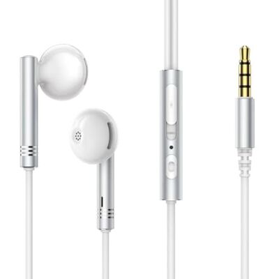 JOYROOM JR-EW06 Wired Series Halbe In-Ear-Ohrhörer, Metall, verdrahtet, Silberweiß JOYROOM JR-EW06 Wired Series Halbe In-Ear-Ohrhörer, Metall, verdrahtet, Silberweiß